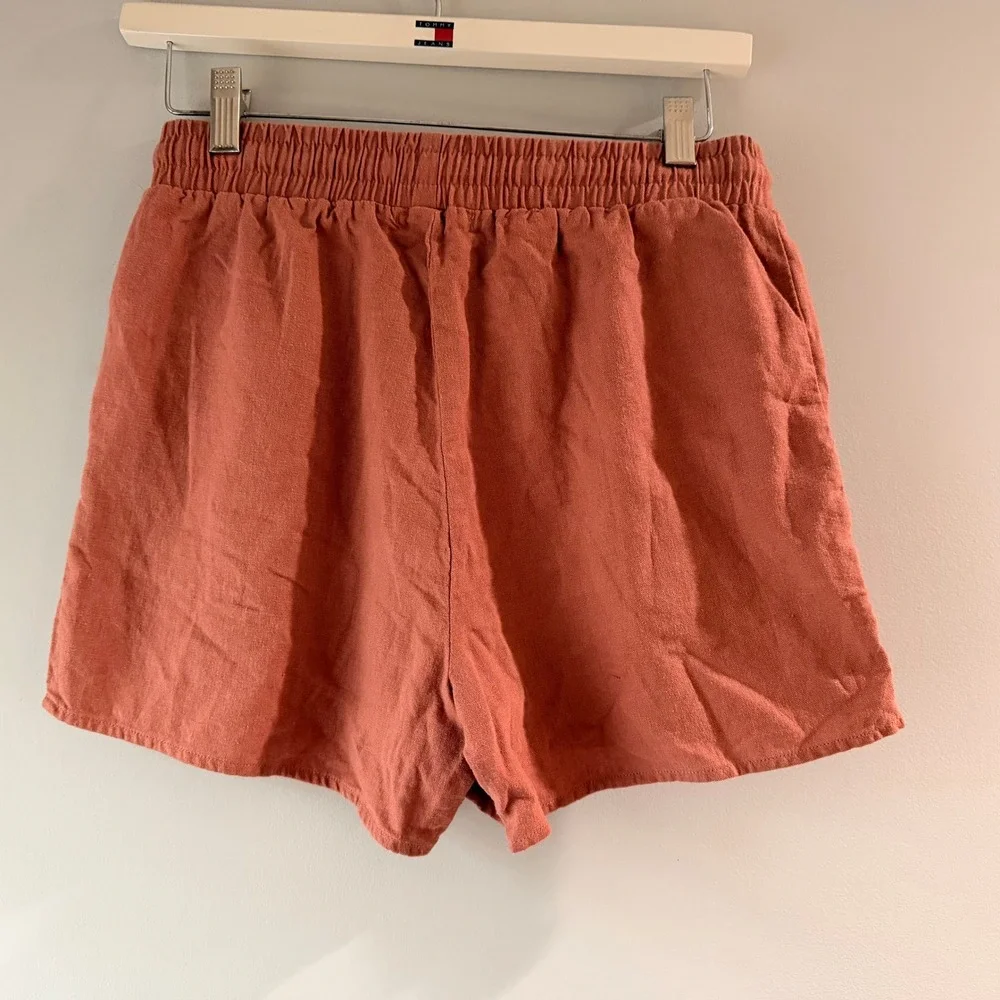 C&C California Linen Blend Shorts Womens XS Terracotta Excellent Drawstring Boho